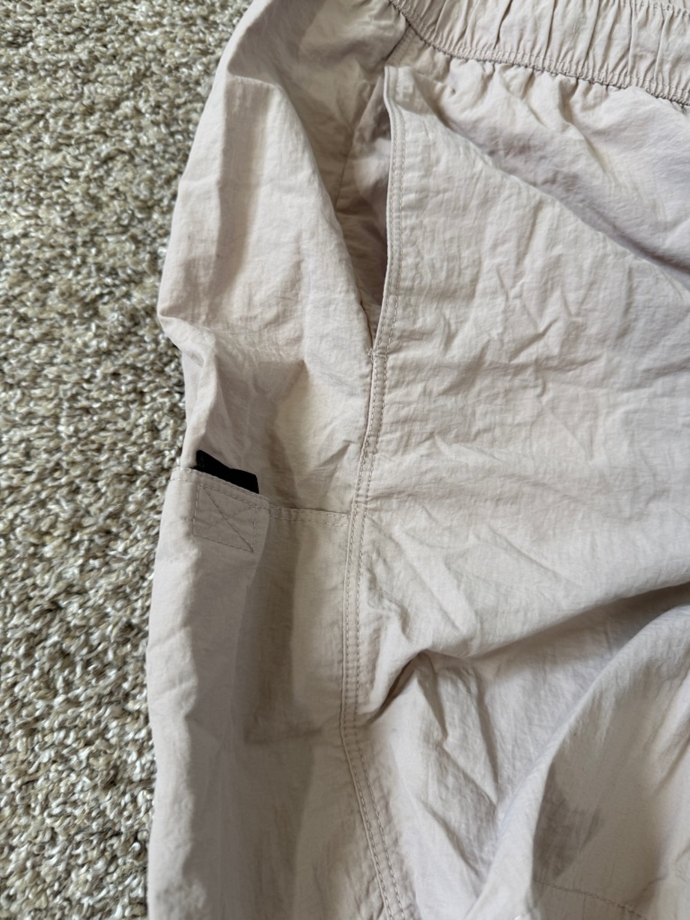 ASOS Men's Athletic Drawstring Shorts in Light Beige - Picture 3 of 4